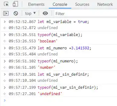 tipo de variables en Javascript